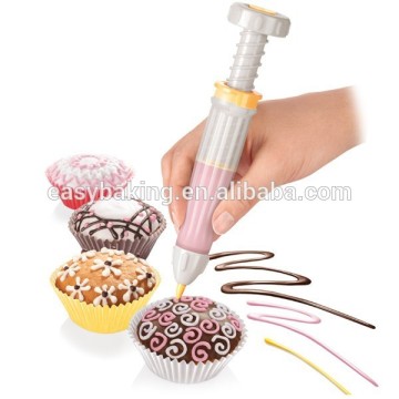 Cupcake Cookies Cake Decorating Pen With 5 Nozzles for Egg White Frosting Buttercream Chocolate
