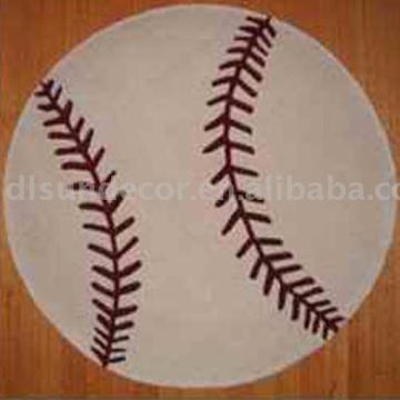 hand made baseball rug design