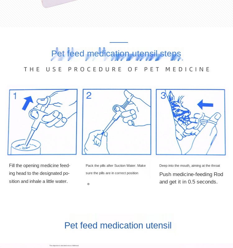 Factory High Quality Usableness Double-headed Pet Syringe Type Medicine Feeder