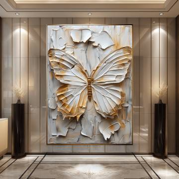 Abstract Canvas Wall Art Print: Butterfly Art for Home Decor