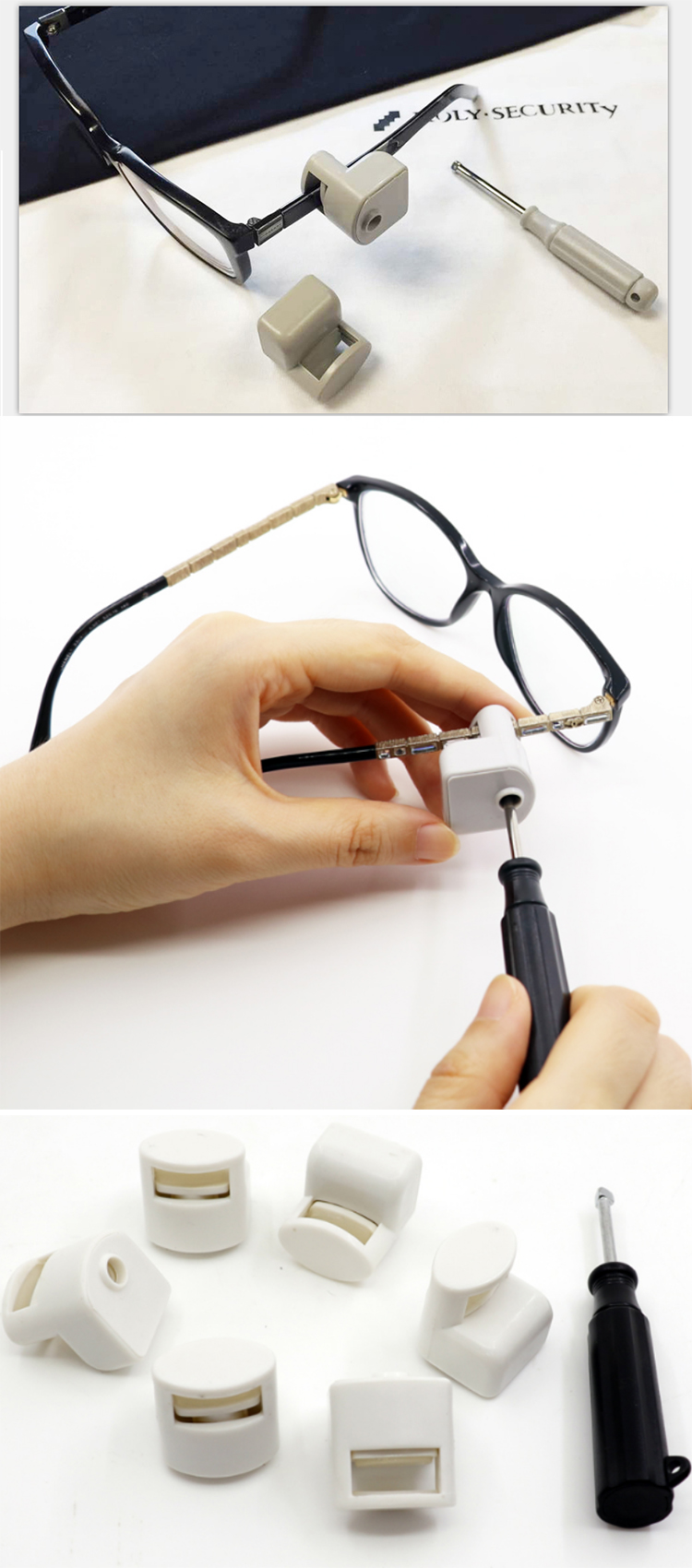 EAS Anti theft plastic hard am rf security glasses optical alarming tag for sunglasses