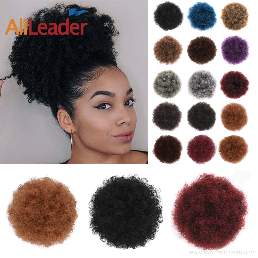 Synthetic Chignon Hair Afro Kinky Curly Drawstring Bun