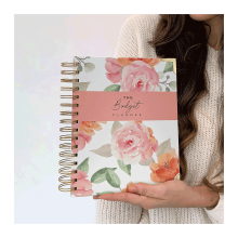 Floral Finance Organizer A5 Spiral Notebook