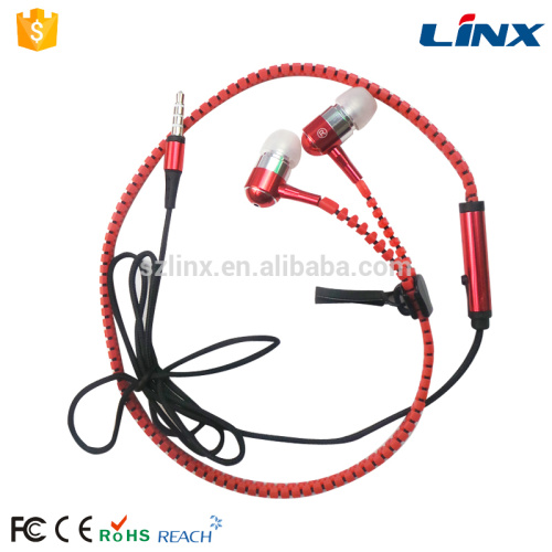 Zipper earphones MP3 MP4 music headsets