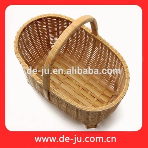 Knit Basket Handmade Natural Bamboo Basket Wholesale Halloween Baskets