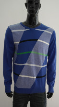 Hot sell Men's blue white stripe sweater