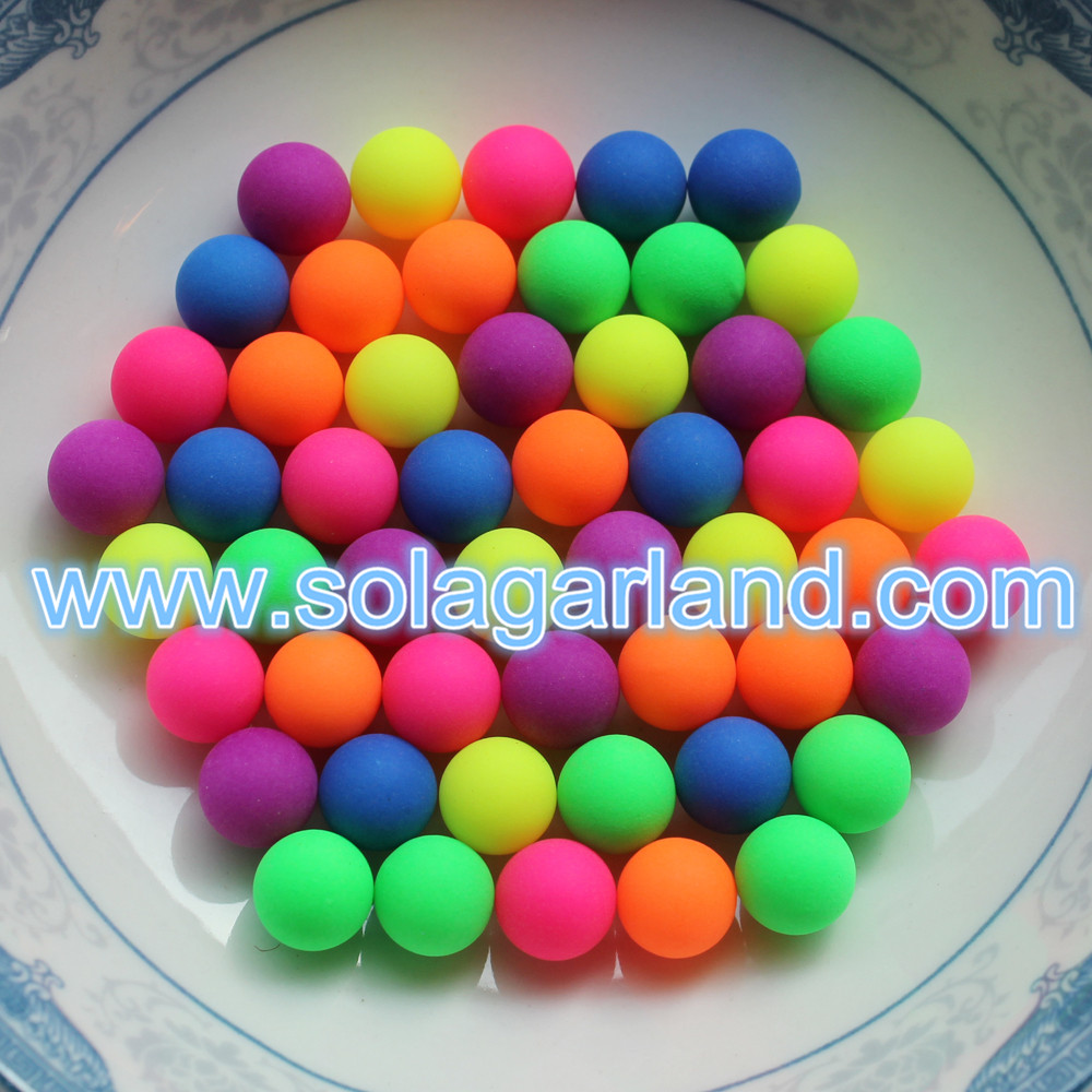 Acrylic Round Rubber Coated Chunky Beads