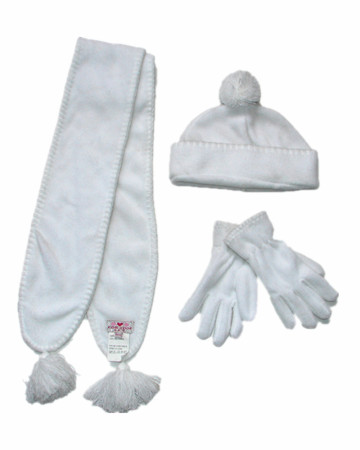 NEWEST white knitted hats and scarfs gloves Winter Sets for children