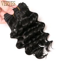 Deep wave 8 inch Black Synthetic Hair weaving 50g/pcs Hair Weaving Bundles Braiding Crochet Hair Extension