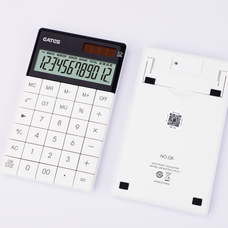 2020 New Two Powers 12 Digits Big LCD Display Desktop Flat Calculator With Adjustable Angle