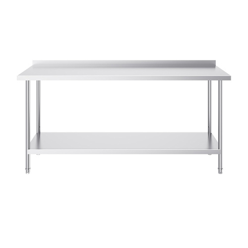 stainless steel work table with wheels Commercial Stainless Steel Table With Backsplash Supplier