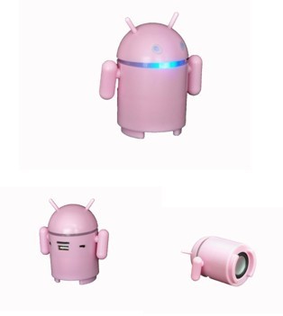 Newest google android robot mini speaker with TF,USB,FM,Micro Jack