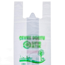 D2W Biodegradable compostable shopping bag custom logo plastic t shirt bag