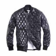 Grid pattern letterman jacket