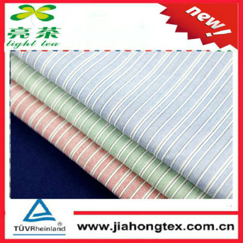 weave textile cotton fabrics fil-a-fil stripe with carbon peach