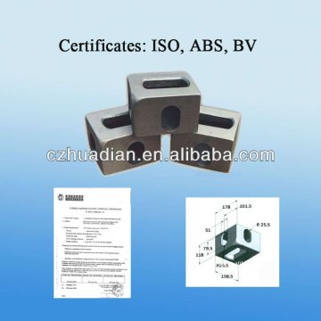 Ship parts JIS SCW490 steel cargo corner fitting corner block manufacturer