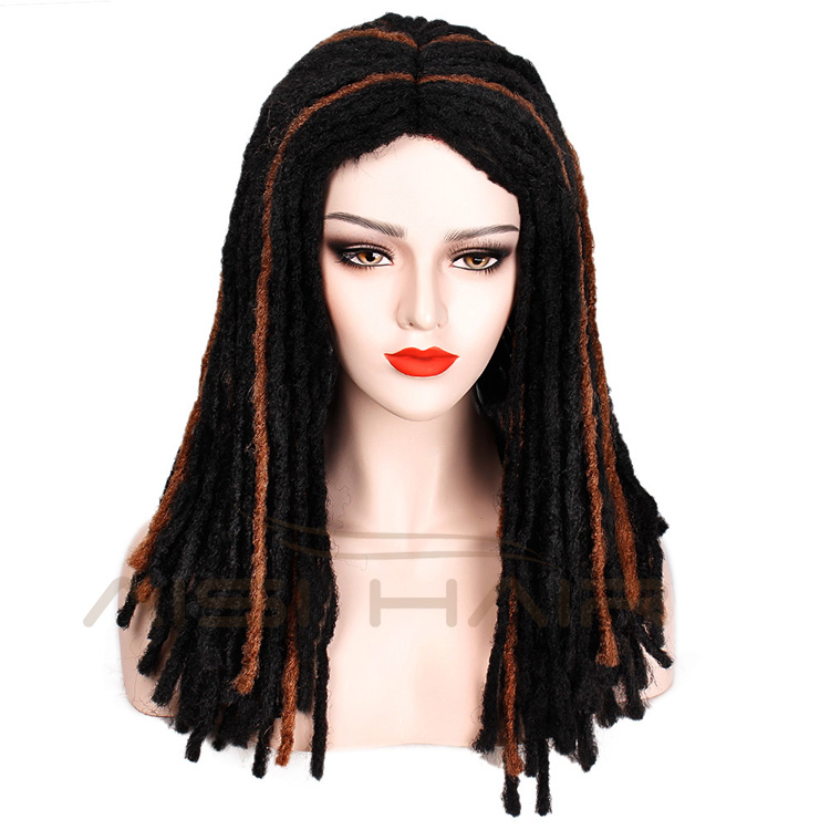 Aisi Hair Synthetic Wigs For Black Wome Afro Crochet Braids Twist Jumbo Dreadlocks Faux Locs Hairstyle Long Mixed Colors Wigs