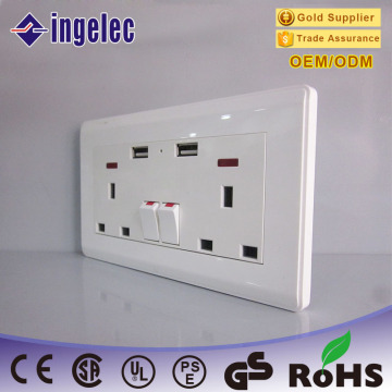 Euro Plug Wall Socket With 2 USB Outlets Electric Wall Faceplate Switch Socket