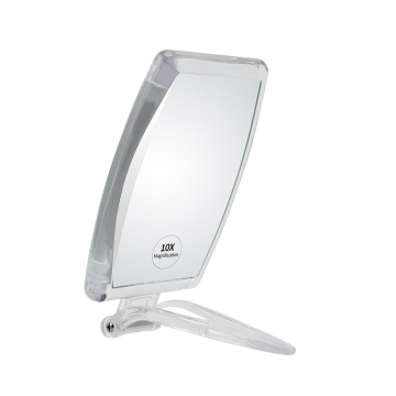 Two-sided foldable vanity mirror