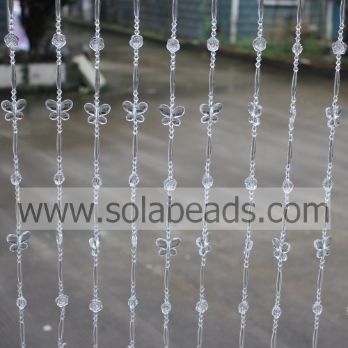 Garniture de guirlande de perles en plastique en cristal de fil de 16 mm et 30 mm et 6 mm et 28 mm