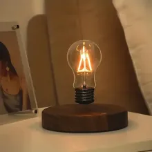 Levitating Light Bulb Table Lamp with Wireless Charging