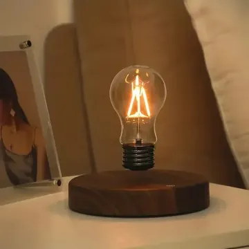 Levitating Light Bulb Table Lamp with Wireless Charging