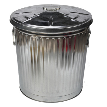 55L Silver Outdoor Trash Can for Garden