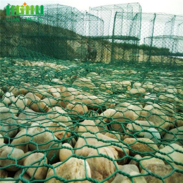 PVC bersalut kotak Mesh Glass Rock Untuk Gabion