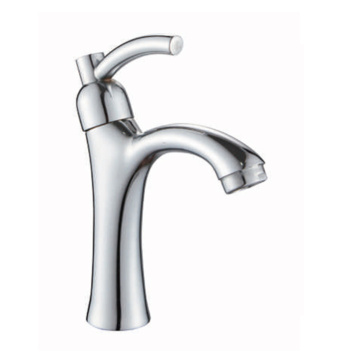 Contemporary chromed polished wash basin mixer tap