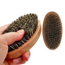 Oval boar bristle beard brush