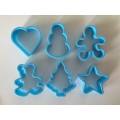 Plastic 6pcs Christmas Cookie Cutter set