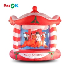 Mini Inflatable Christmas Carousel Merry-Go-Round Decoration