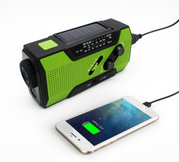 Multi-function Solar Flashlight Radio Alarm