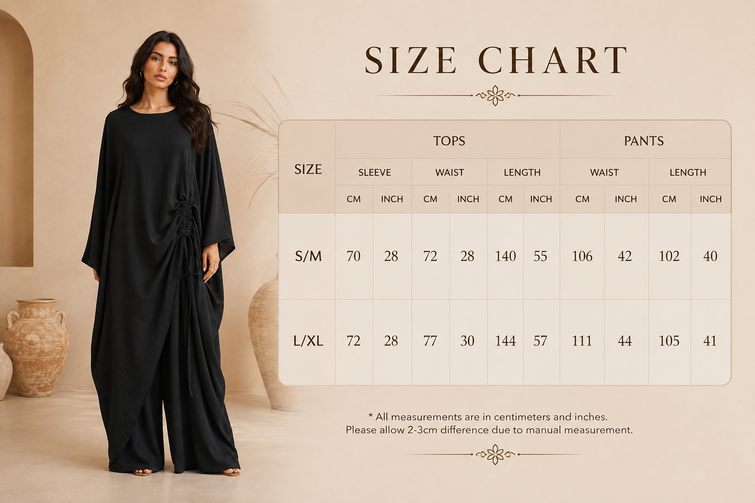 ست عبای دو رنگ زیبا Elegant Two Tone Draped Abaya Set