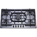 5 bruciatori Black Steel Gas Hob top