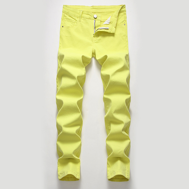 Jeans en denim jaune pour hommes personnalisés de haute qualité