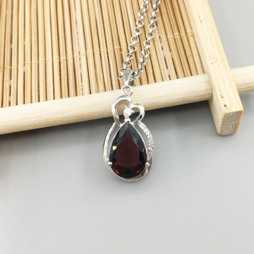 925 Silver Amethyst Pendant Silver Chain Necklace