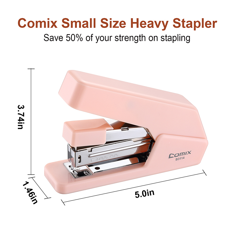 Comix ODM Factory 20 sheets wholesale manual hook metal plier printed stapler for school office and library