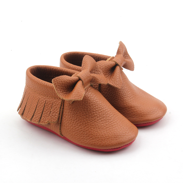 Soft Leather Baby Tassel Shoes newborn 