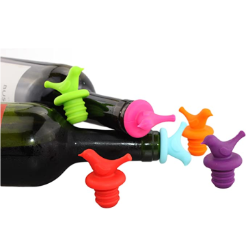 Bouchon de bouteille de bouteille de vin en silicone d&#39;oiseau personnalisé réutilisable