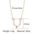 Bois d&#39;or argent cerf clavicule collier simple mode tête de wapiti alliage d&#39;or rose réglable belle animal collier femmes