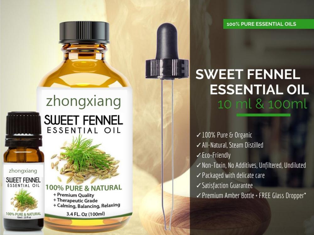 100% pure organic Sweet Fennel essential Oil