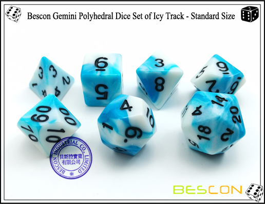 Bescon Gemini Dice Set of Icy Track-3 Bescon Gemini Dice Set of Icy Track-3