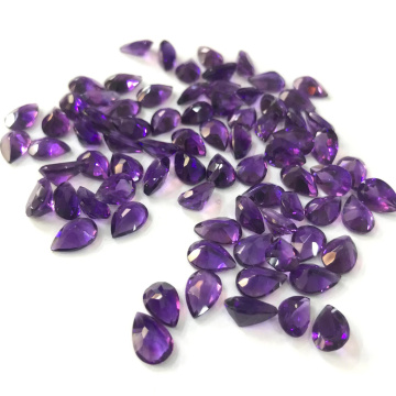 Natural Amethyst loose gems Pear shaped cutting surface