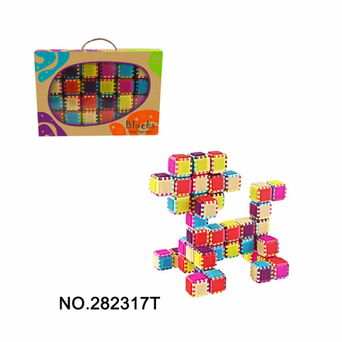 24PCS Solid Blocks for Preschool Toddlers Girls