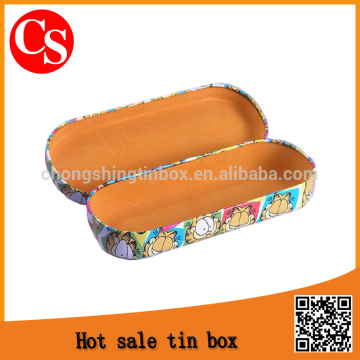 fashion oval glasses tin box