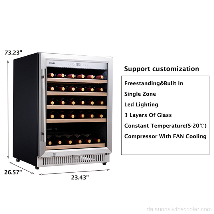 Kompressor digital display 118L indbygget vinkøler