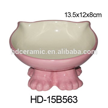 Personalize cat food bowl,cat shape pet bowl ceramic