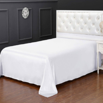 Luxury Flat Silk Bed Sheets Queen