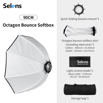 Selens Octagon Bounce Softbox 90cm - Backlit Softbox for Studio Photography
